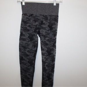 Gymshark Grey/Black Camo Leggings